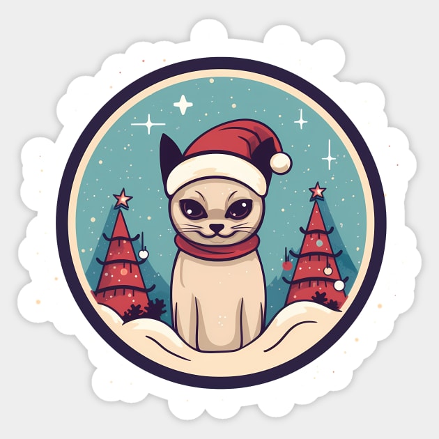 Siamese Cat Xmas, Love Cats Sticker by logiamerch